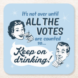 すべての票をカウント |紙コースター |レトロ おもしろい スクエアペーパーコースター