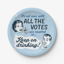 すべての票をカウント |紙プレート |レトロ おもしろい ペーパープレート