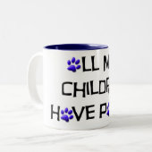 すべての私の子供は足のマグを持っています ツートーンマグカップ (正面左)