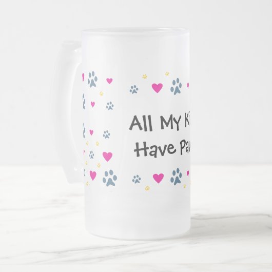 すべての私の子供子供は足を持っています フロストグラスビールジョッキ (正面左)