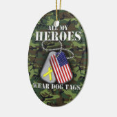 すべての私の英雄の衣服のドッグタッグ-迷彩柄 セラミックオーナメント (左)