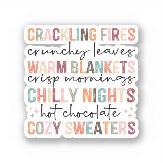 すべての秋感じビニルステッカー シール (正面)