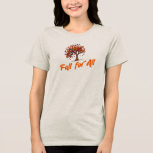 すべての秋   ミニマル秋タイポグラフィ ユニセックス トライブレンドＴシャツ