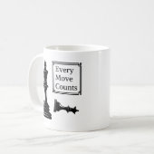 すべての移動は引用文チェスのチェックメートゲームを数える コーヒーマグカップ (正面左)