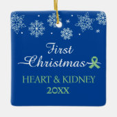 すべての移植初めてのクリスマススノーフレークカスタム セラミックオーナメント (正面)