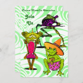 すべての種類のおもしろいファミリ懇親会パーティの招待状 招待状 (正面/裏面)