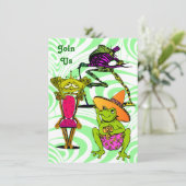 すべての種類のおもしろいファミリ懇親会パーティの招待状 招待状 (スタンド正面)