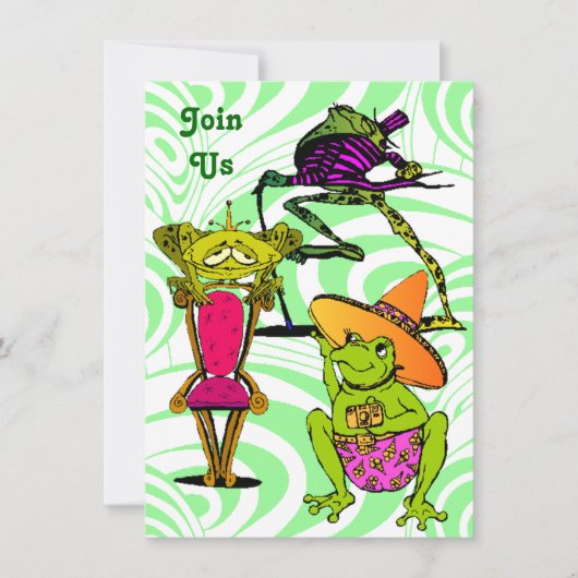 すべての種類のおもしろいファミリ懇親会パーティの招待状 招待状 (正面)