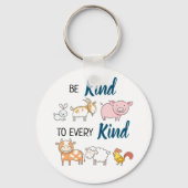 すべての種類の可愛い漫画の動物のビーガンに親切にする キーホルダー (正面)