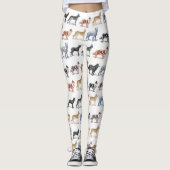 すべての種類の犬のドッグウォーカーのヴィンテージの引くこと レギンス (正面)