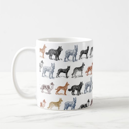 すべての種類の犬 コーヒーマグカップ (左)