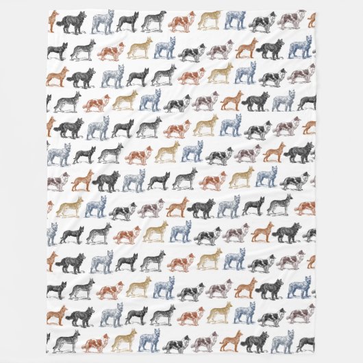 すべての種類の犬 フリースブランケット (正面)