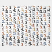 すべての種類の犬 フリースブランケット (正面(横))