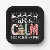 すべての穏やかな言った先生クリスマスペンシルの木 ペーパープレート (正面)