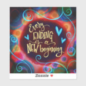 すべての端は新しい始めのインスピリシティトレンディー シール (シート)