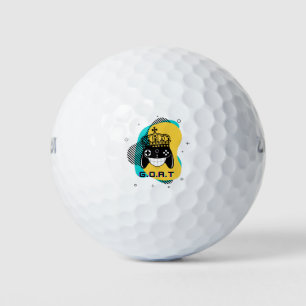 すべての素晴らしタイムゲームヘッド黄色、ティール(緑がかった色)のヤギ ゴルフボール