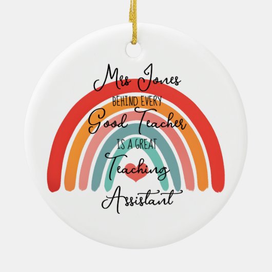 すべての素晴らし先生はTAのア素晴らしイド教えだ セラミックオーナメント (裏面)