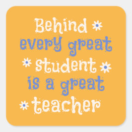 すべての素晴らし学生の背後に素晴らし先生 スクエアシール