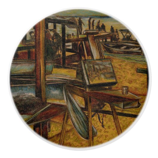 すべての素晴らし絵画はワンブラシストークから始まる セラミックノブ (正面)