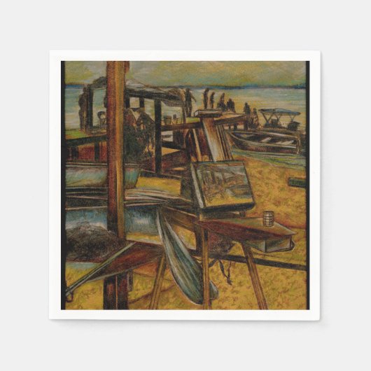 すべての素晴らし絵画はワンブラシストークで始まる スタンダードカクテルナプキン (正面)