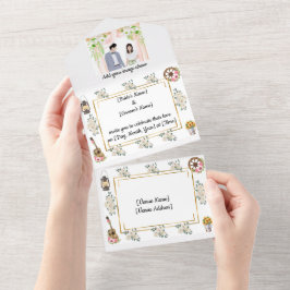 すべての素朴な結婚式の招待 オールインワン招待状