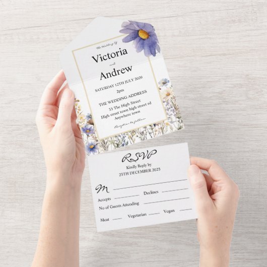 すべての結婚式の招待 オールインワン招待状 (貼ってはがせる)