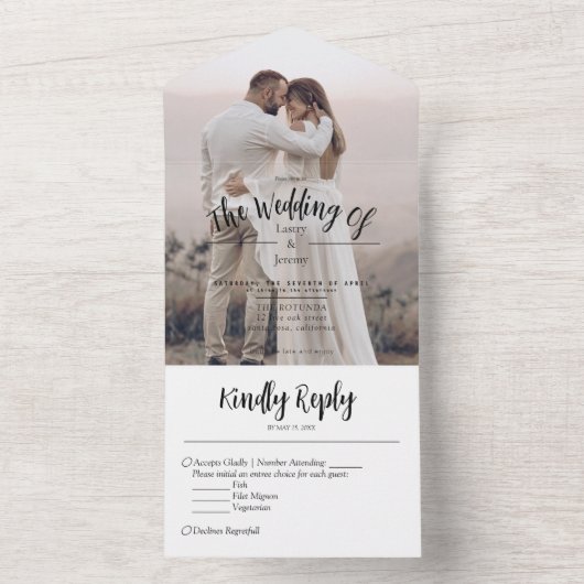 すべての結婚式の招待 オールインワン招待状 (内側)