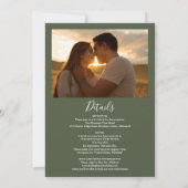 すべての緑のライト写真オリーブ結婚の 招待状 (裏面)