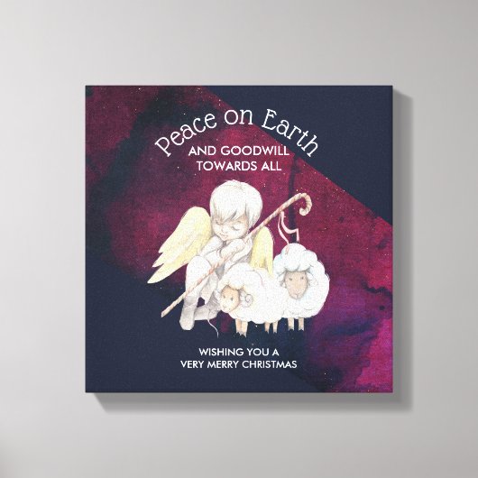 すべての羊飼いに対する地上の平和と親善 キャンバスプリント (正面)