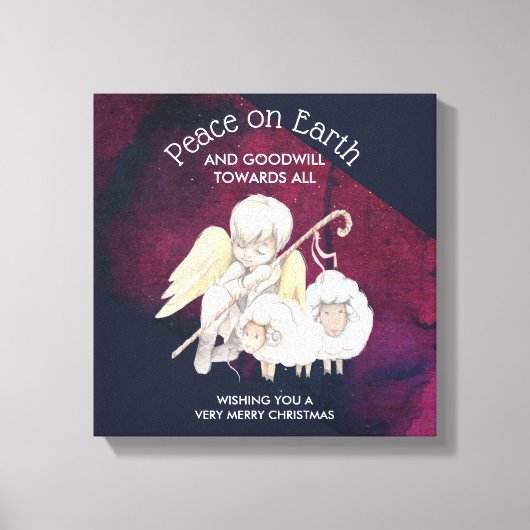 すべての羊飼いに対する地上の平和と親善 キャンバスプリント (正面)