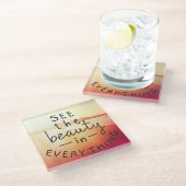 すべての美しいを見て下さい ガラスコースター (アングル)