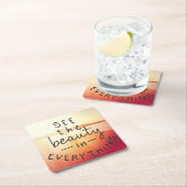 すべての美しいを見て下さい スクエアペーパーコースター (インサイチュ)