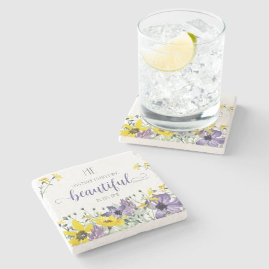 すべての美しい- Ecc 3:11 ストーンコースター (横)