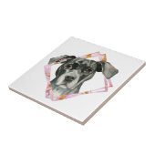 "すべての耳" 2ピット・ブル犬の水彩画の絵画 タイル (側面)