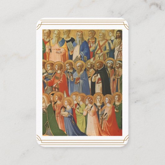 すべての聖者の日の伝統的祈りの言葉カード プレイスカード (正面)