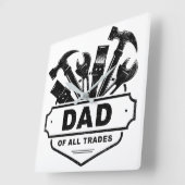 すべての職業のパパ-ヴィンテージメンズハンディマンズツール スクエア壁時計 (傾斜)