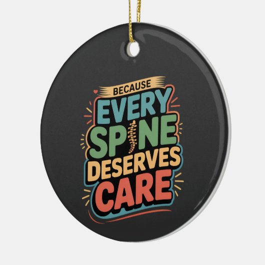 すべての脊椎は気にカイロプラクター引用文 セラミックオーナメント (左)