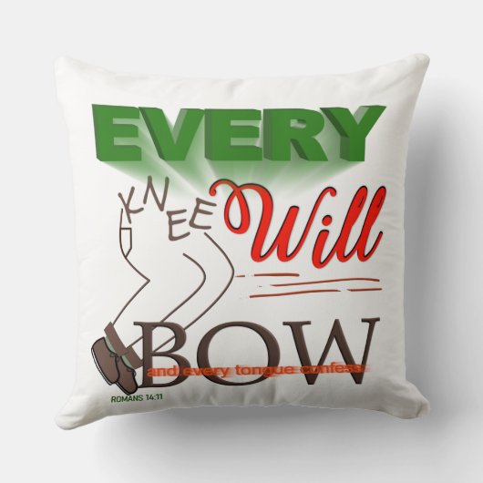 すべての膝がローマ人に弓を引く14:11 クッション (裏面)
