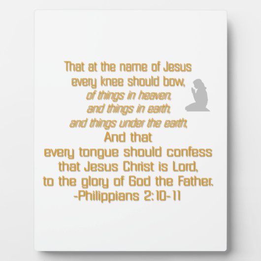 すべての膝が弓を引く フォトプラーク (正面)