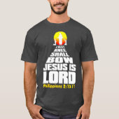 すべての膝はイエスを主クリスチャンとして弓を引く Tシャツ (正面)