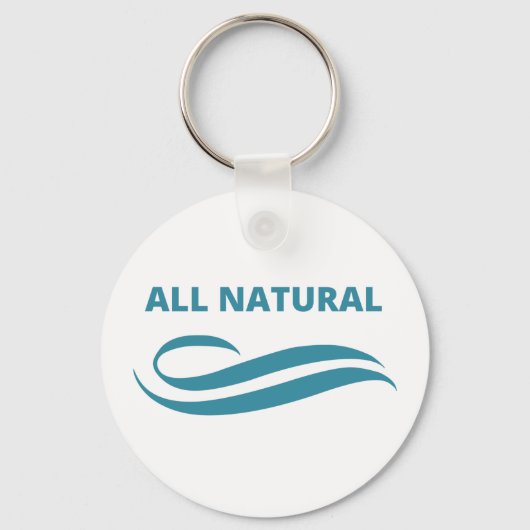 すべての自然ミニマルエコフレンドリーデザインのティール(緑がかった色) キーホルダー (裏面)