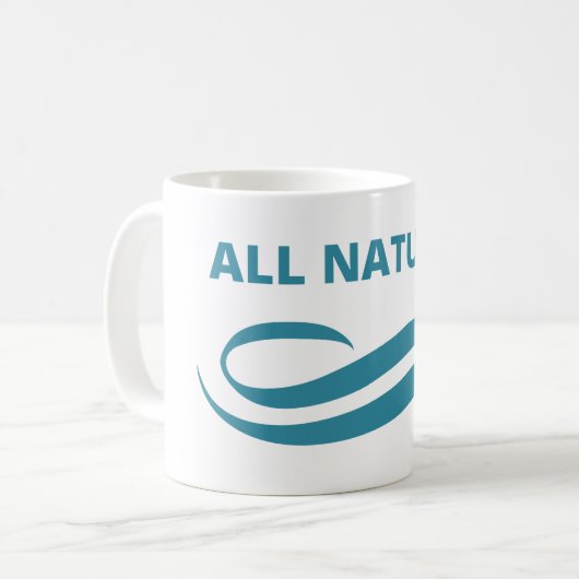 すべての自然ミニマルエコフレンドリーデザインのティール(緑がかった色) コーヒーマグカップ (正面左)