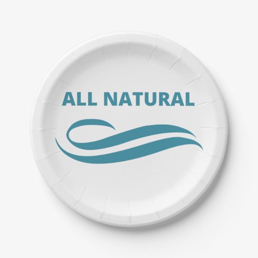 すべての自然ミニマルエコフレンドリーデザインのティール（緑がかった色） ペーパープレート (正面)