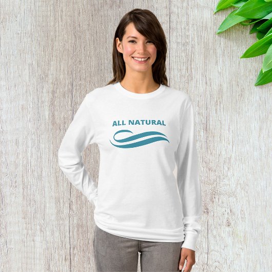 すべての自然ミニマルエコフレンドリーデザインのティール（緑がかった色） Tシャツ