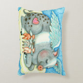 すべての良い子豚天国、かわいい豚の天使に行く アクセントクッション (正面(垂直))