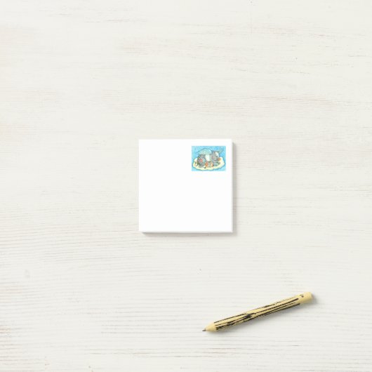 すべての良い子豚天国、かわいい豚の天使に行く ポストイット (デスク上)