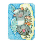 すべての良い子豚天国、かわいい豚の天使に行く マグネット (縦)