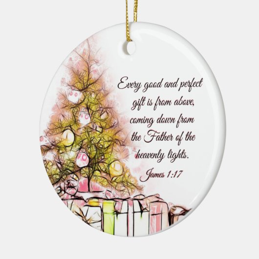 すべての良い完全なギフトJames 1:17，クリスマス セラミックオーナメント (左)