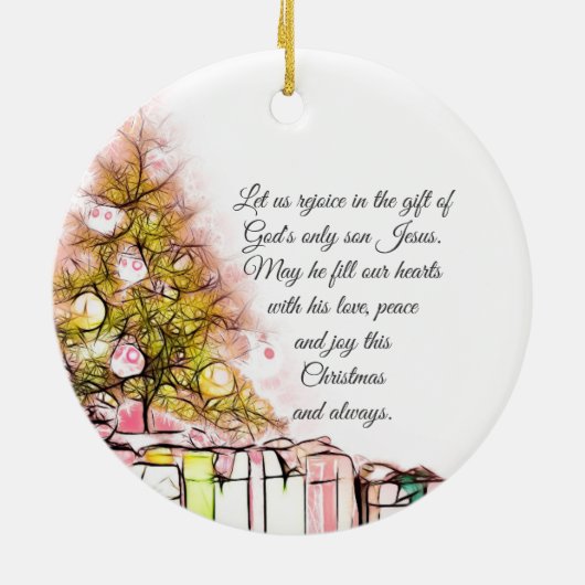 すべての良い完全なギフトJames 1:17，クリスマス セラミックオーナメント (裏面)