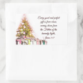 すべての良い完全なギフトJames 1:17,クリスマス 長方形シール (バッグ)